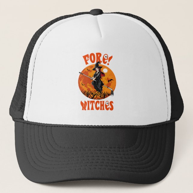 Casquette Au fond ! Sorcières Golf Stick Sorcière équitation (Devant)