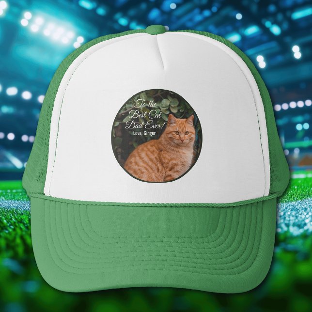 Casquette Au meilleur chat papa jamais photo personnalisée (Créateur téléchargé)