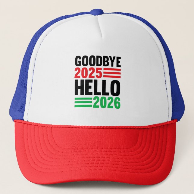 Casquette Au revoir 2025, Bonjour 2026 : Bonne année 2026 (Devant)