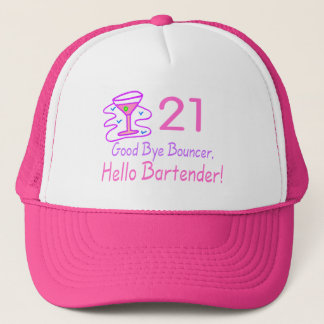 Casquette Au revoir barman du videur 21 bonjour (rose)