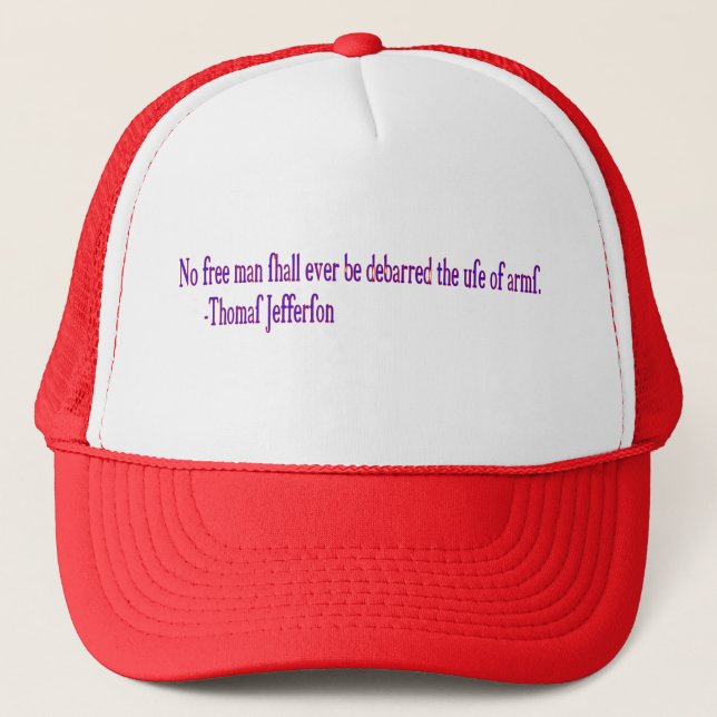 Casquette Aucun homme libre ne sera jamais privé.. (Devant)