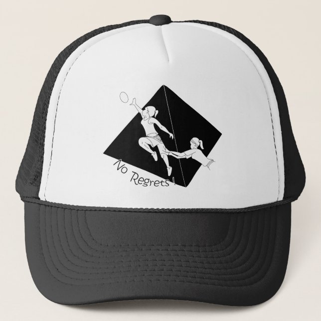 Casquette Aucun noir de regrets avec la pyramide (Devant)