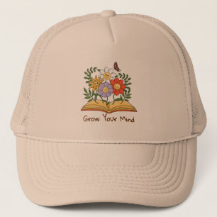 Casquette Augmentez votre esprit Livre Floral Vintage Lectur