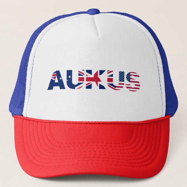 Casquette AUKUS AU Royaume-Uni Flags de l'Alliance du Pacte  (Devant)