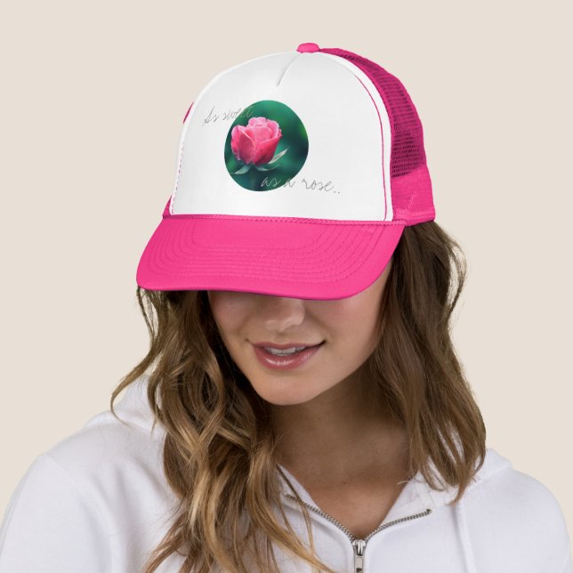 Casquette Aussi doux qu'un chapeau de fleur rose (En situation)