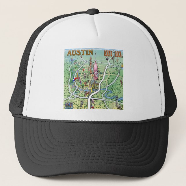 Casquette Austin Round Rock Texas Fun Carte (Devant)
