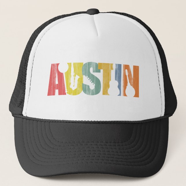 Casquette Austin Texas Music Festival Wood Grain Distorti (Devant)