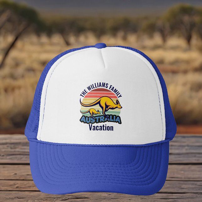 Casquette Australie Voyage Cute Kangaroo Sunset Custom (Créateur téléchargé)