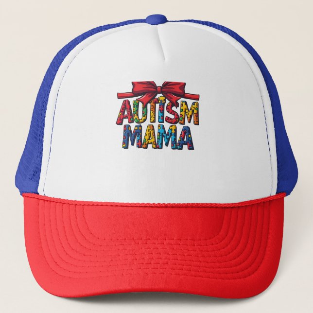 Casquette Autism Mama Bow Coquette Maman Sensibilisation sur (Devant)