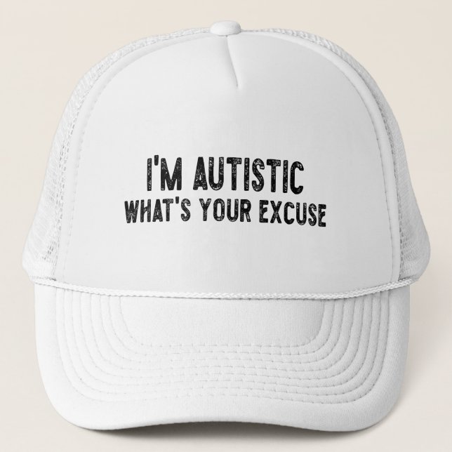 Casquette Autisme sarcastique Je suis autiste, quelle est vo (Devant)
