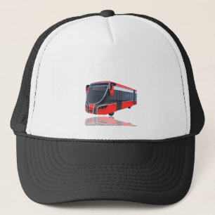 Casquette Autobus blanc et noir rouge sur le blanc