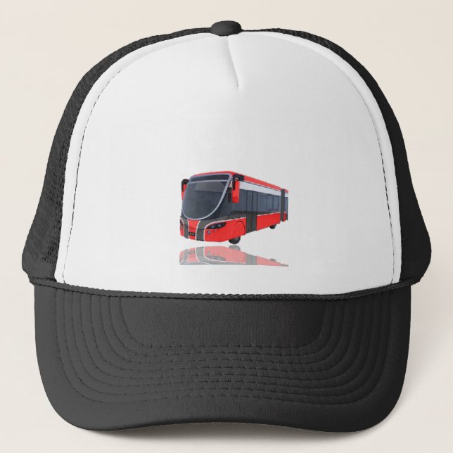 Casquette Autobus blanc et noir rouge sur le blanc (Devant)