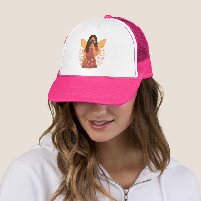 Casquette Autocollant esthétique de selfie de fille fée (En situation)