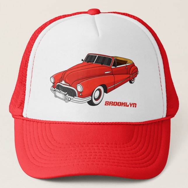 Casquette Automobile classique rouge 1948 (Devant)