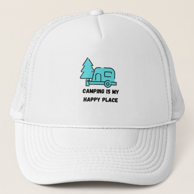 Casquette avec Camping est My Happy Place (Devant)