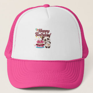 Casquette avec Joyeux anniversaire et gâteau