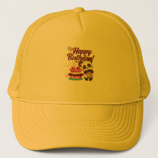 Casquette avec Joyeux Anniversaire et gâteau