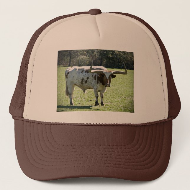 Casquette avec la longue image de vache à klaxon (Devant)
