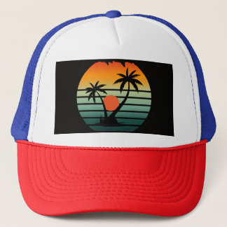 Casquette avec le soleil et le design d'arbre qui 