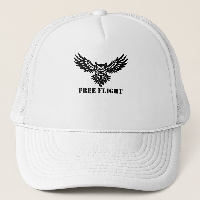 Casquette avec une impression d'un hibou en vol (Devant)