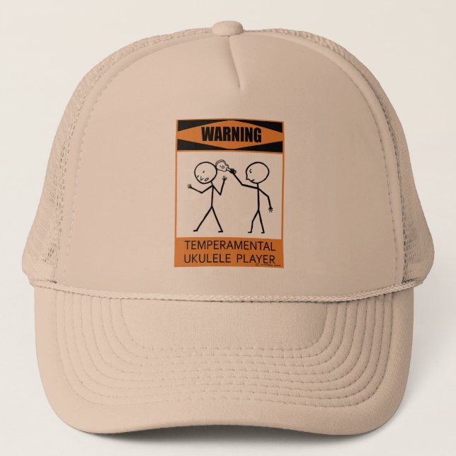 Casquette Avertissement Joueur Ukulele Temperamental (Devant)
