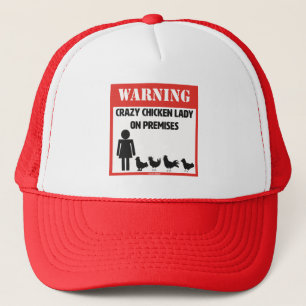 Casquette Avertissement : Madame folle Trucker Hat de poulet
