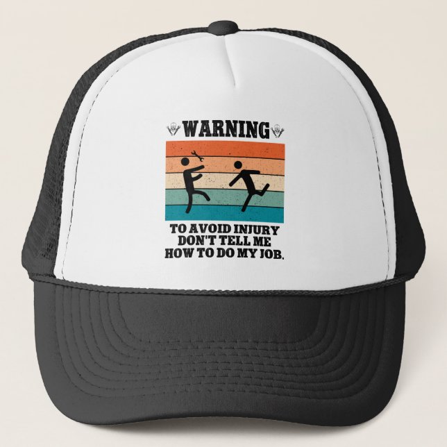 Casquette AVERTISSEMENT pour éviter les blessures Ne me le d (Devant)