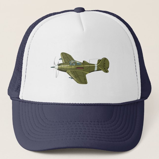 Casquette Avion de chasseur rétro-dessiné (Devant)