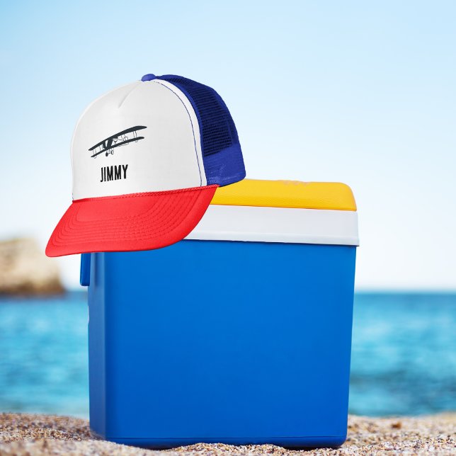 Casquette Avion noir cool, avion d'aviation simple et amusan (Créateur téléchargé)