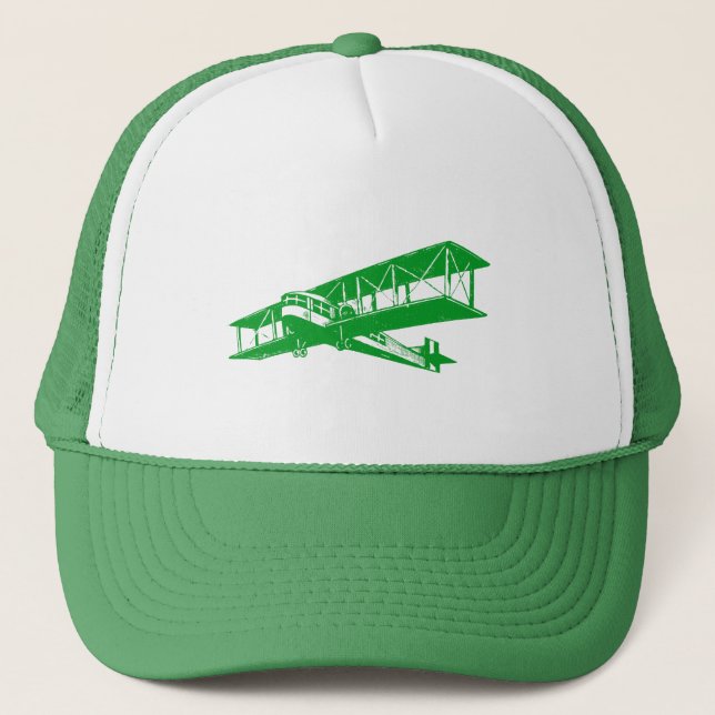 Casquette Avion vintage - Vert d'herbe (Devant)