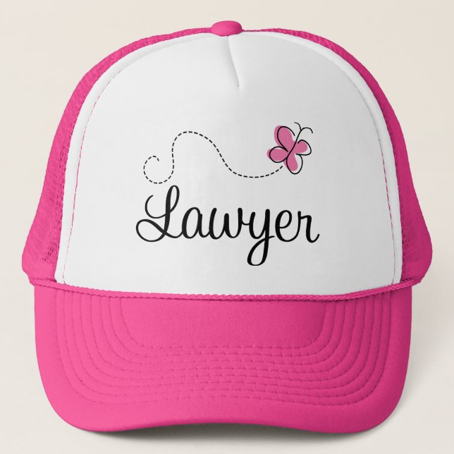 Casquette Avocat rose mignon de papillon (Devant)