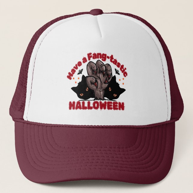 Casquette Avoir Une Conception Halloween Fang Tastic Monster (Devant)