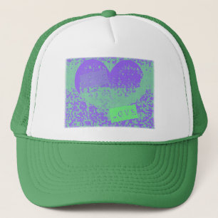 Casquette Awesome Purple et Mint Retro Coeur Design
