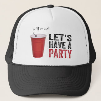 Casquette Ayons une partie ! Tasse rouge drôle
