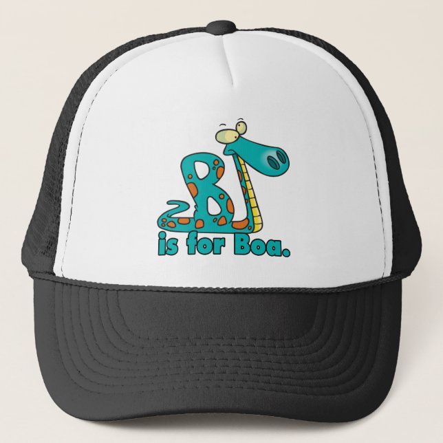 Casquette B est pour boa constrictor silly serpent dessin an (Devant)