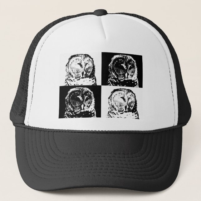 Casquette B/W Barred Owl Pop Art (Devant)