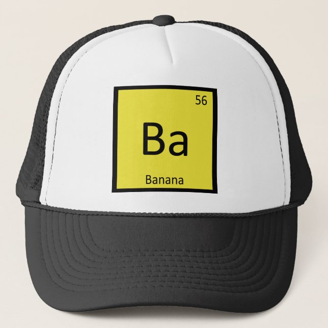 Casquette Ba - Symbole de tableau périodique de la chimie de (Devant)
