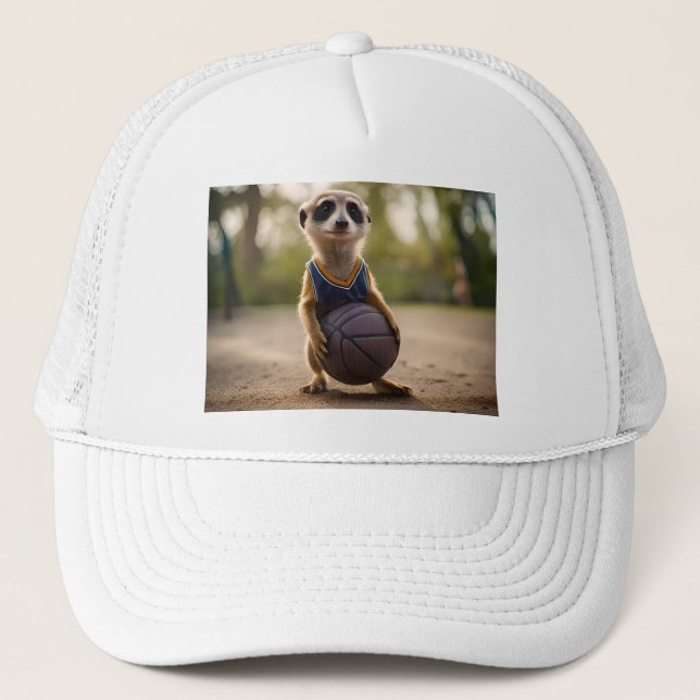 Casquette Baby Meerkat Joueur de basket-ball, (Devant)