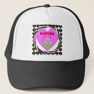 Casquette Baby Pink Hearts Hakuna Matata Baby Kids Design.p