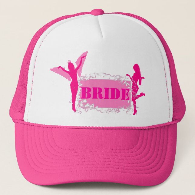 Casquette Bachelorette des mariées roses (Devant)