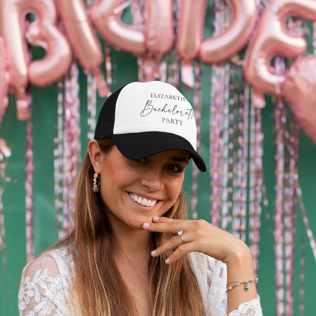 Casquette Bachelorette minimaliste Calligraphie Enk (Choose from a variety of hat colors)