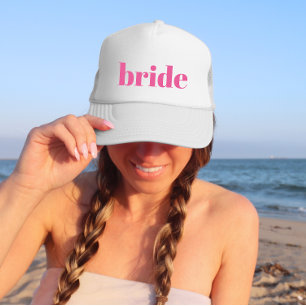 Casquette Bachelorette moderne mariée rose-rose