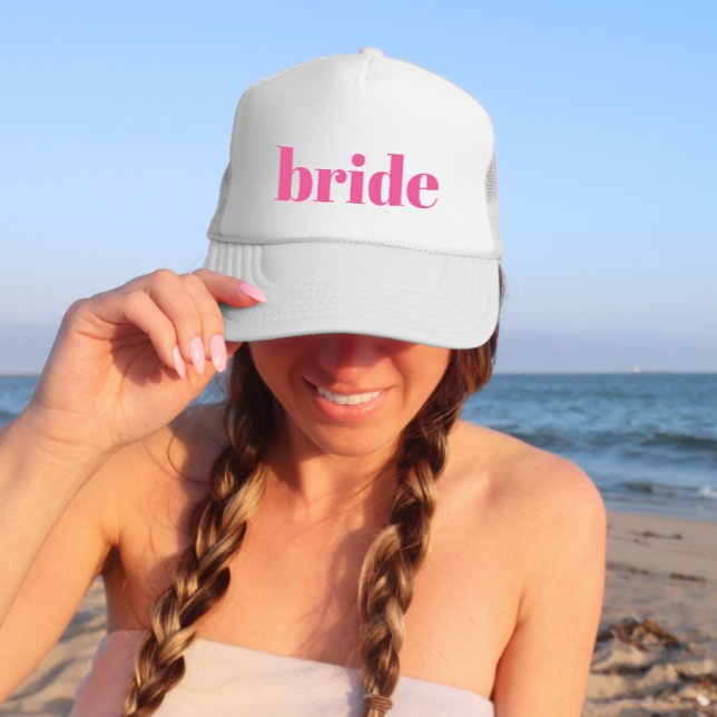 Casquette Bachelorette moderne mariée rose-rose (Créateur téléchargé)