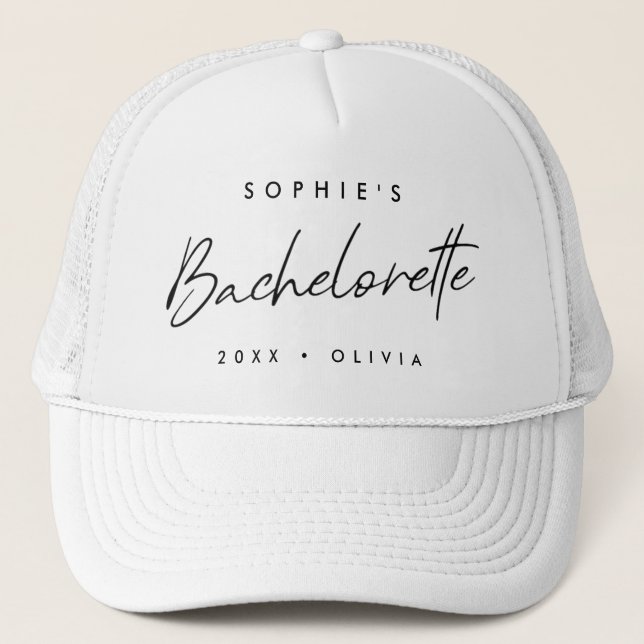 Casquette Bachelorette | Script minimaliste Épouse moderne (Devant)