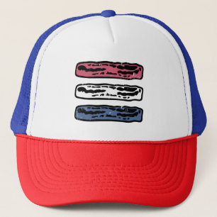 Casquette Bacon rouge blanc et bleu Patriot 4 juillet barbec