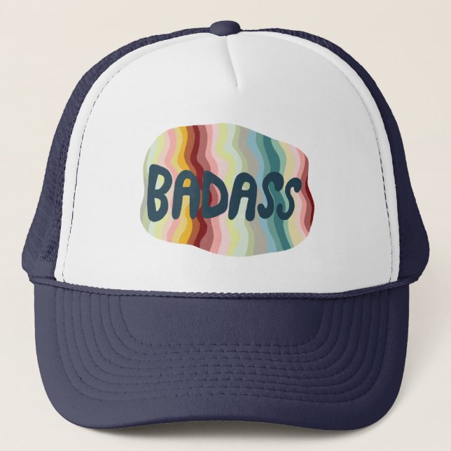 Casquette Badass Colorful Rainbow Handletting Design (Devant)