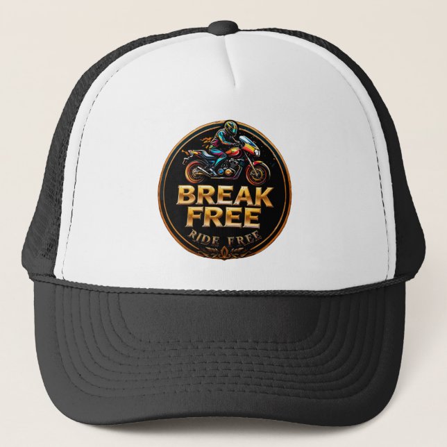 Casquette Badge doré représentant le logo du motard Break Fr (Devant)