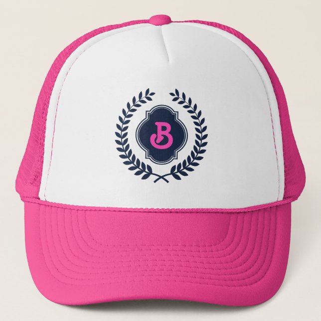 Casquette Badge monogrammé bleu foncé (Devant)