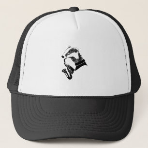 Casquette Badger noir et blanc Saxophone personnalisable