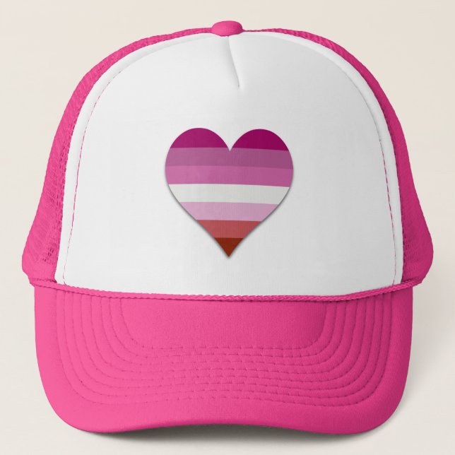 Casquette Baguette à lèvres coeur de fierté lesbienne Trucke (Devant)